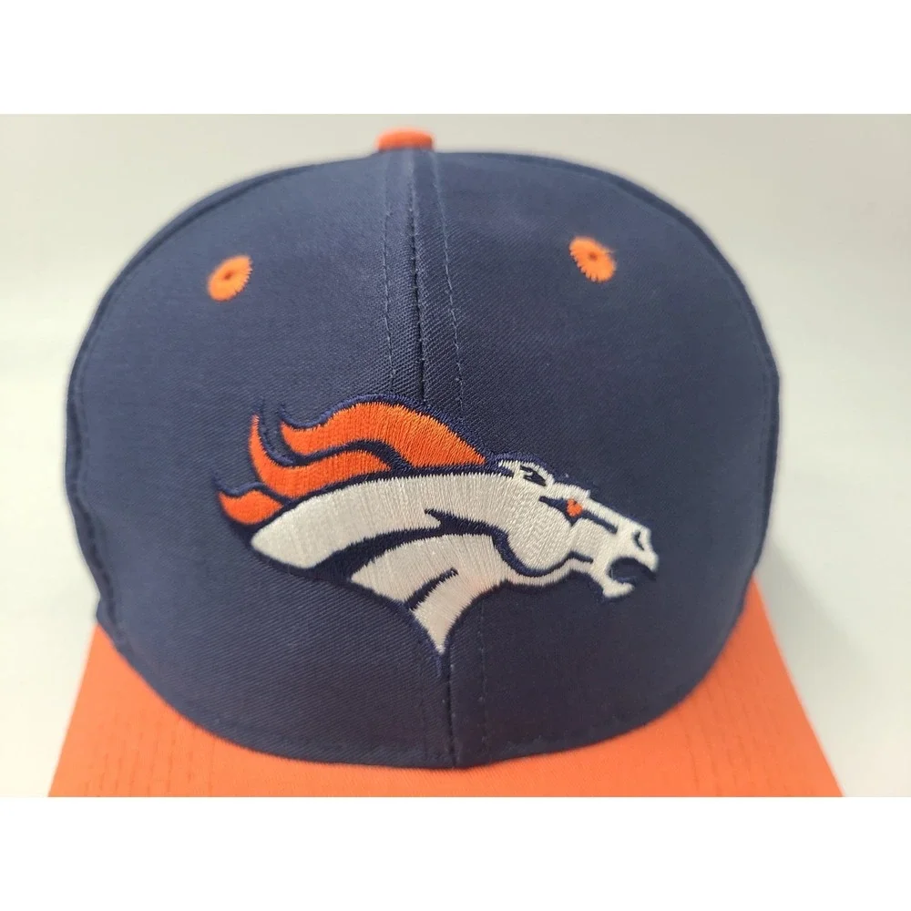 Vintage Denver Broncos Logo Athletic Snapback Hat Cap NFL‎ Football Blue Orange